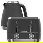 Beko Grey & Chrome Cosmopolis Dome Kettle & 4 Slice Toaster Set
