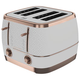 Beko Off White & Rose Gold Cosmopolis 4 Slice Toaster