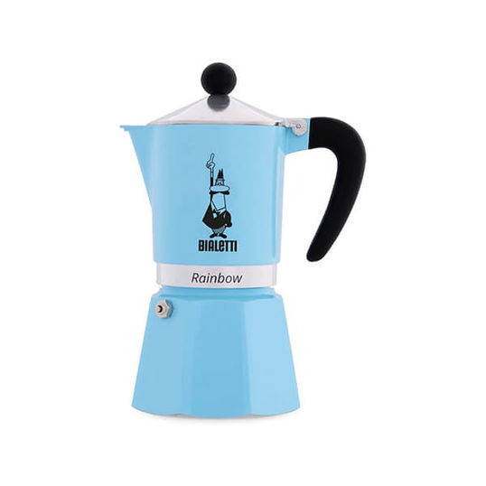 Bialetti Rainbow 3 Cup Coffee Maker Light Blue