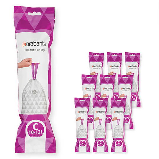 Brabantia PerfectFit Bags C 10-12 litre Multipack of 200 bags