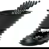 Chasseur Cast Iron Matt Black Fondue Set