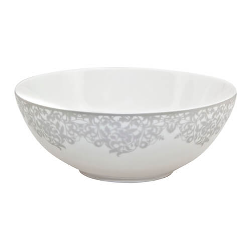 Denby Monsoon Filigree Silver Cereal Bowl