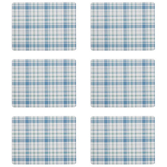Denby Elements Checks Green / Blue 6 Piece Placemats