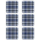 Denby Elements Checks Blue/Black 6 Piece Coasters