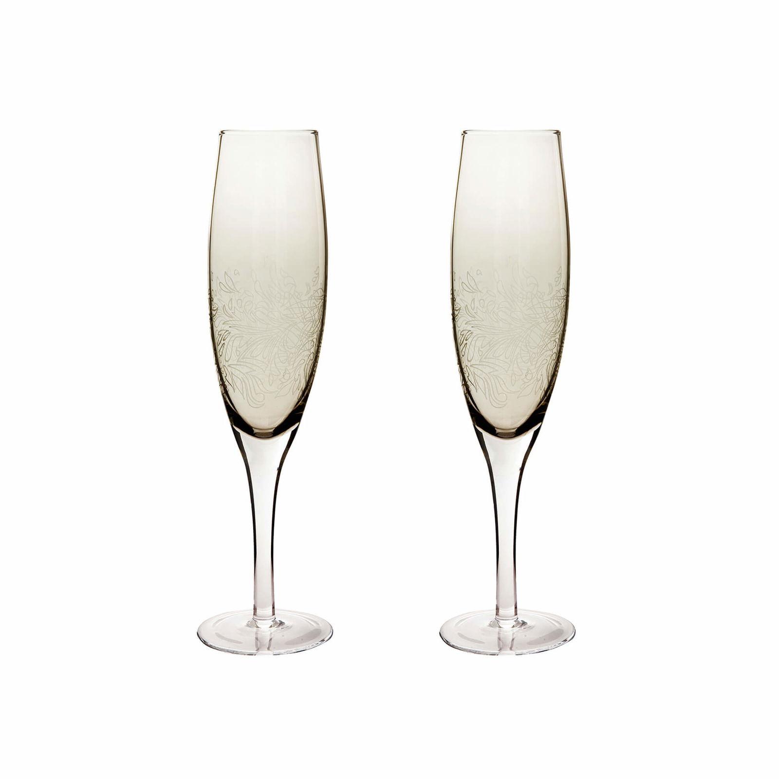 Denby Monsoon Lucille Gold Set Of 2 Champagne Flutes