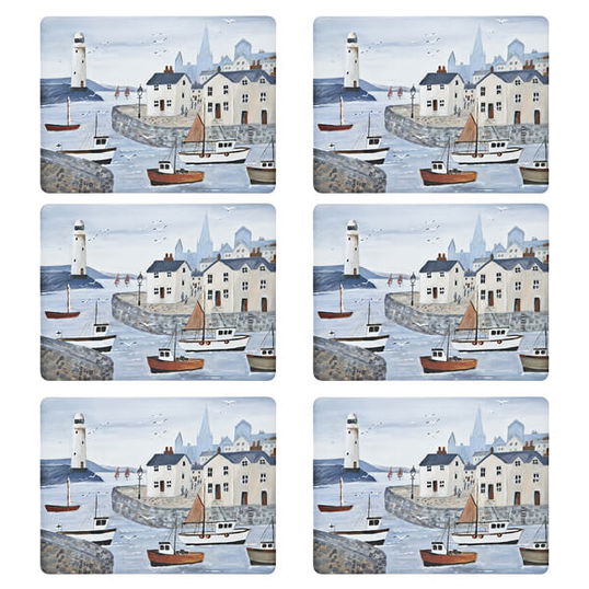Denby Set Of 6 Coastal Lighthouse Placemats