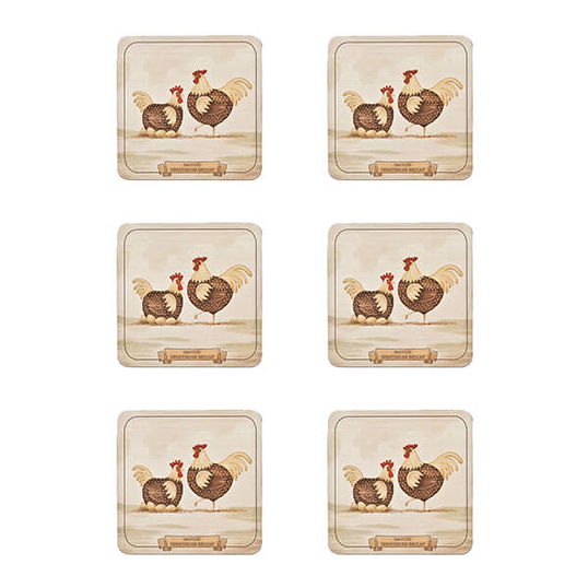 Denby Set Of 6 Derbyshire Redcap Coasters