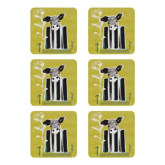 Denby Set Of 6 Cow Coasters