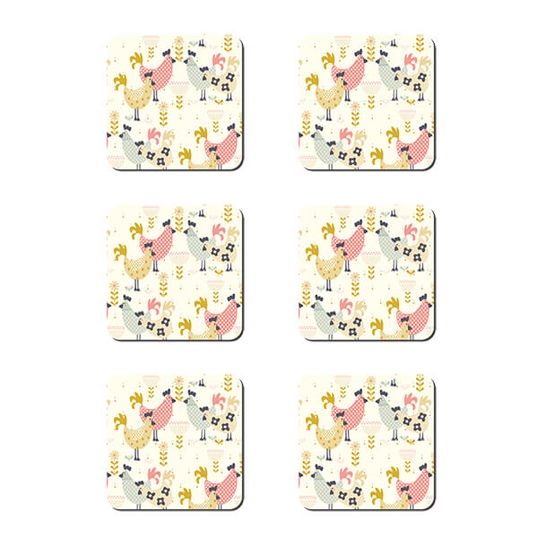 Denby Set Of 6 Hens Coasters