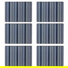 Denby Set Of 6 Black Stripe Cork Backed Placemats