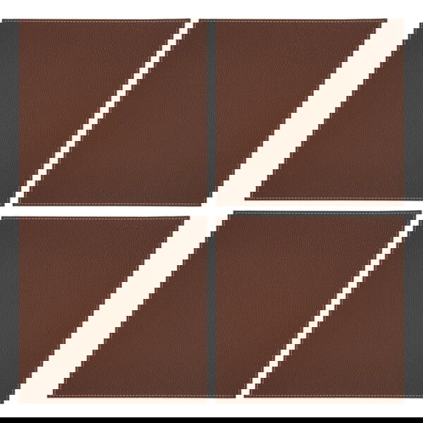 Denby Set Of 4 Brown Faux Leather Placemats