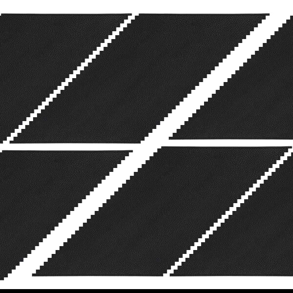 Denby Set Of 4 Black Grey Reversible Faux Leather Placemats
