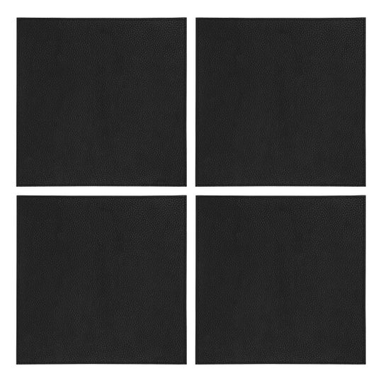 Denby Set Of 4 Black Grey Reversible Faux Leather Placemats