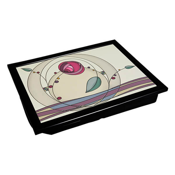 Denby Tiffany Rose Double Lap Tray With Black Edge