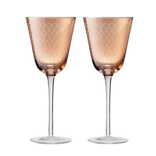 Denby Monsoon Mandala Set Of 2 Wine Glasses