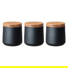 Denby Set Of 3 Black Storage Canisters