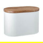 Denby White Bread Bin With Acacia Lid
