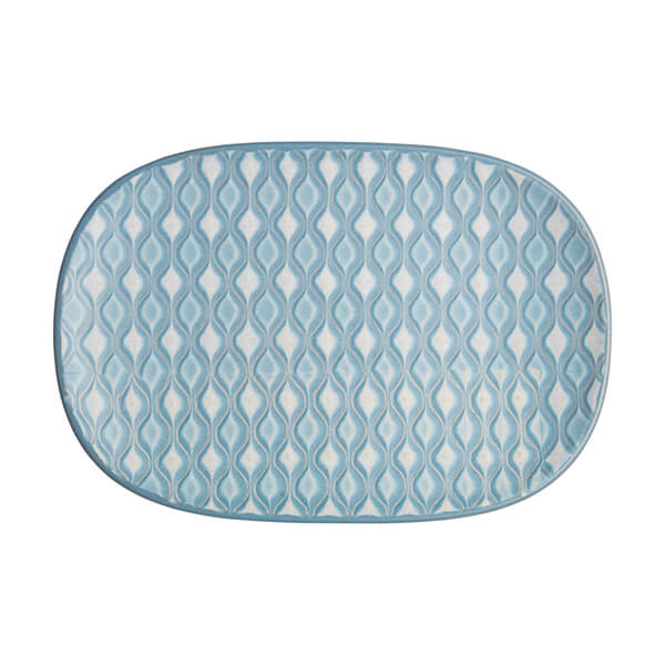 Denby Impression Blue Hourglass Medium Oblong Platter