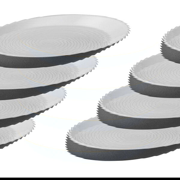 Denby Impression Charcoal 4 Piece Spiral Dinner Plate Set