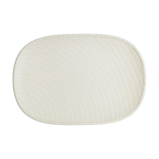 Denby Impression Cream Spiral Medium Oblong Platter