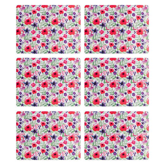 Denby Set Of 6 Watercolour Floral Placemats