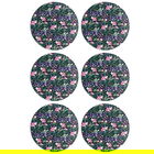 Denby Set Of 6 Dark Floral Round Placemats