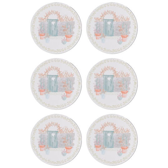 Denby Set Of 6 Walled Garden Round Coasters