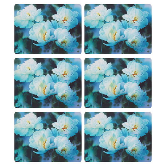 Denby Set Of 6 Blue Floral Placemats