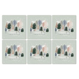 Denby Christmas Trees Set Of 6 Square Placemats