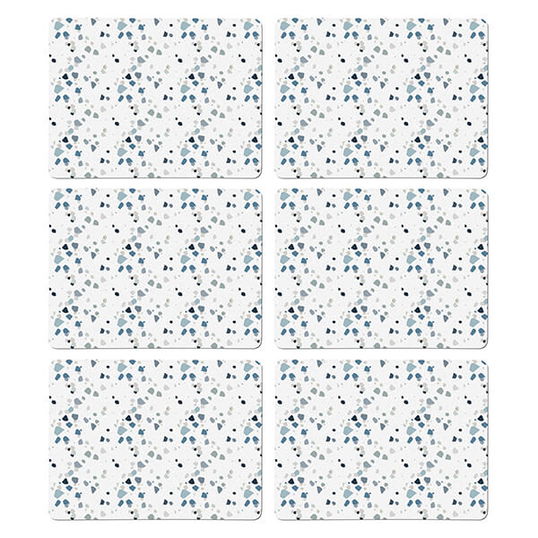Denby Elements Set Of 6 Terrazzo Effect Blues Placemats