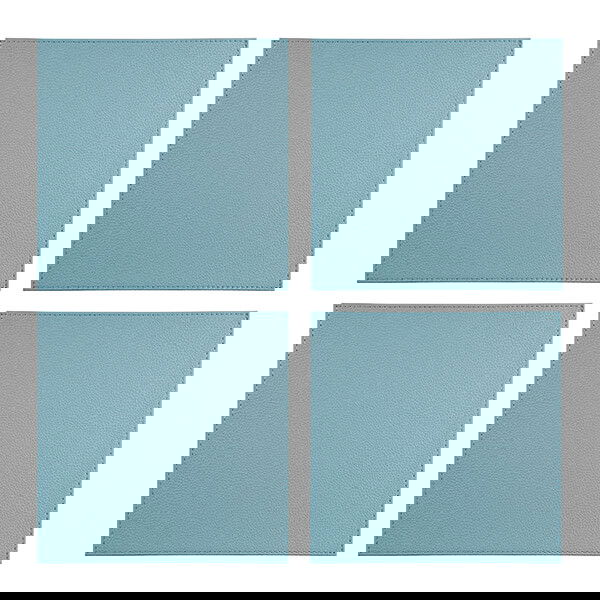 Denby Set Of 4 Aqua Faux Leather Placemat