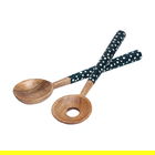 Dexam Sintra Mango Wood Spotted Salad Servers Ink Blue