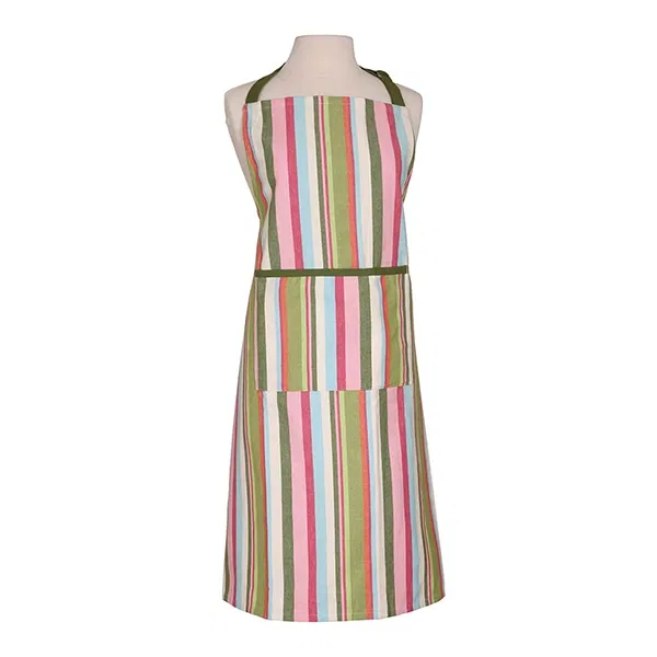 Dexam Recycled Cotton Striped Adult Apron Green