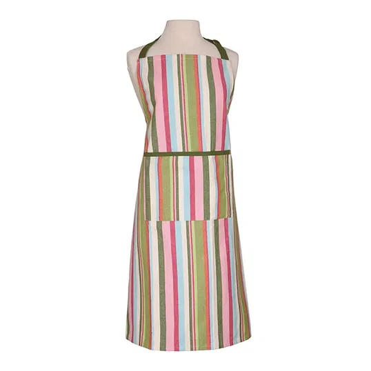 Dexam Recycled Cotton Striped Adult Apron Green