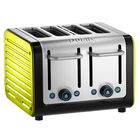 Dualit Architect 4 Slot Black Body With Citrus Yellow Panel Toaster