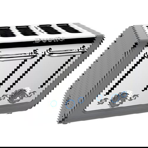 Dualit Architect 4 Slot Grey Body With Metallic Silver Panel Toaster