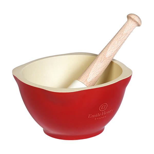 Emile Henry Burgundy Mortar & Pestle