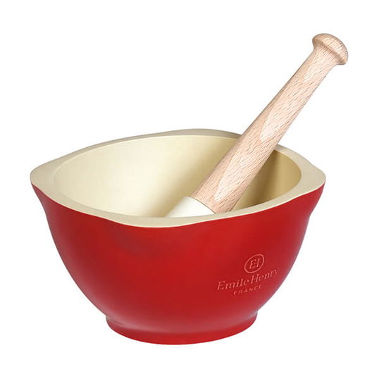 Emile Henry Burgundy Mortar & Pestle