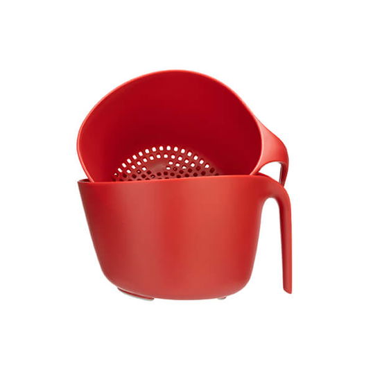 Fusion Twist Mixing Bowl & Colander Set Red