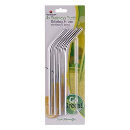 Grunwerg Stainless Steel 5 Piece Straw Set