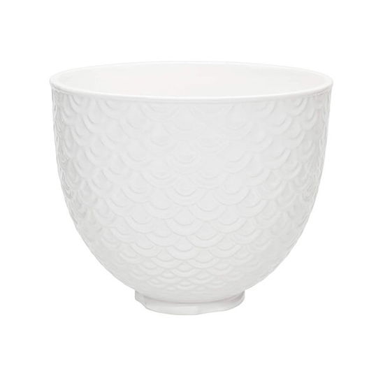 KitchenAid Ceramic Mermaid Lace 4.8L Mixer Bowl - White