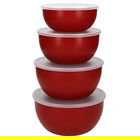 KitchenAid Set of 4 Prep Bowls & Lids Empire Red