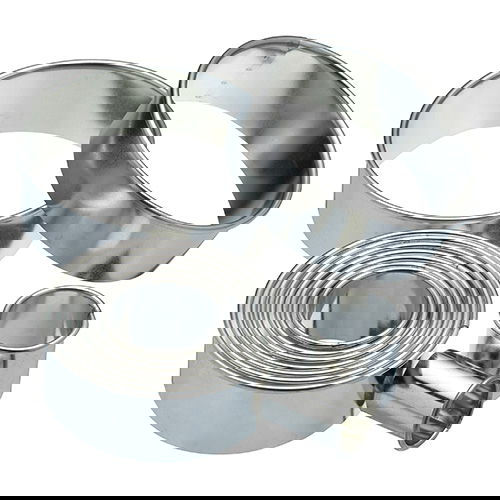 KitchenCraft Eleven Round Plain Pastry Cutters With Metal Storage Tin