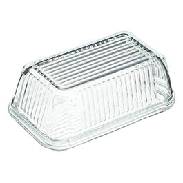 KitchenCraft Glass Embossed Vintage Style Covered Butter Dish