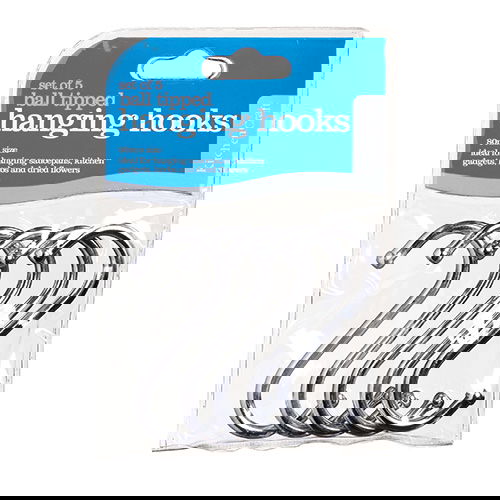 KitchenCraft Pack of Five 8cm Chrome Plated 'S' Hooks