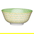 KitchenCraft Glazed Stoneware Bowl Green Geometric
