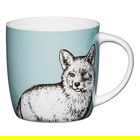 KitchenCraft China 425ml Barrel Shaped Mug, Fox