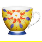 KitchenCraft China 400ml Footed Mug, Moroccan Yellow