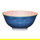 KitchenCraft Blue Arched Pattern 15.7cm Ceramic Bowl