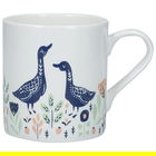 KitchenCraft Fine Bone China 330ml Can Mug, Woodcut Goose